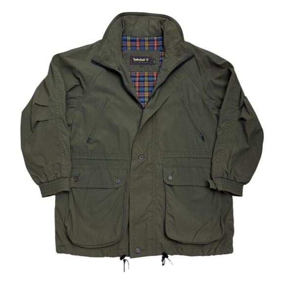 TIMBERLAND Vintage 90s Weathergear Green Casual Jacket Mens Large - Picture 1 of 6